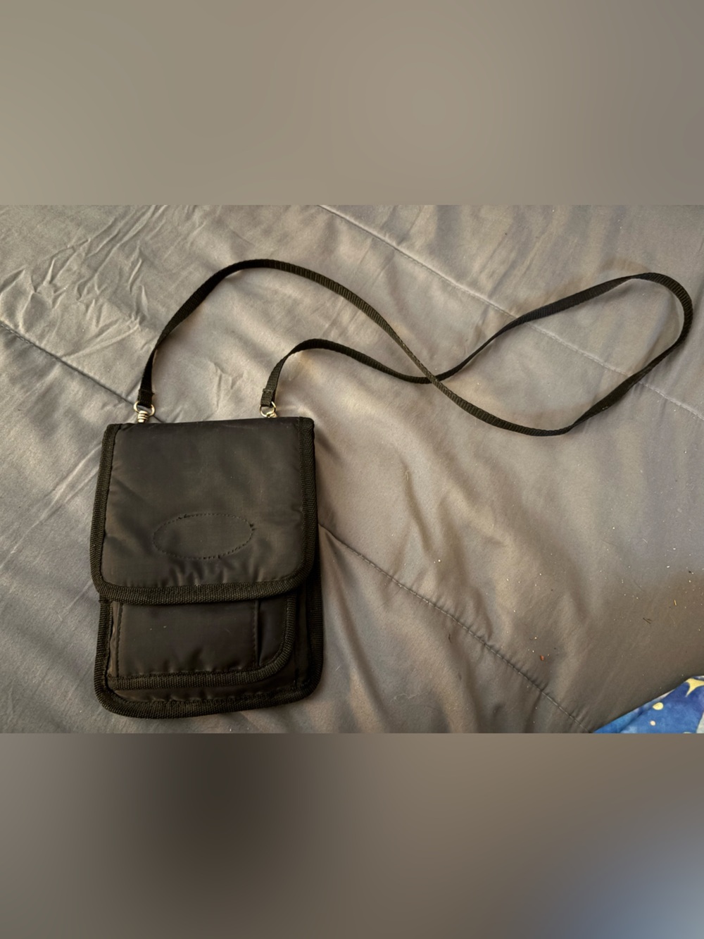 Compact Black Crossbody Organizer Bag for unisex